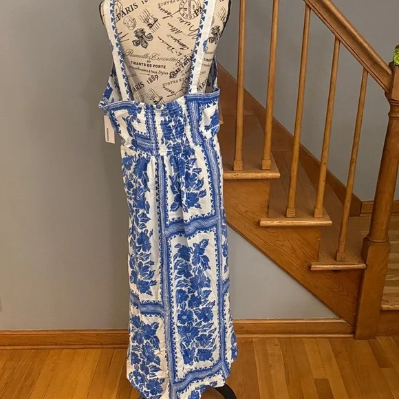 Blue Floral Maxi Dress - Picture 2 of 5